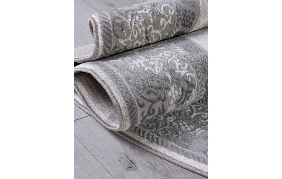 Ковер F163AQ - GREY / D.GREY - Овал - коллекция SIROCCO